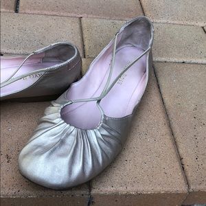 Taryn Rose Shoes - Taryn Rose gold Alessandra leather ballet flats Taryn Rose Shoes - Taryn Rose gold Alessandra leather ballet flats